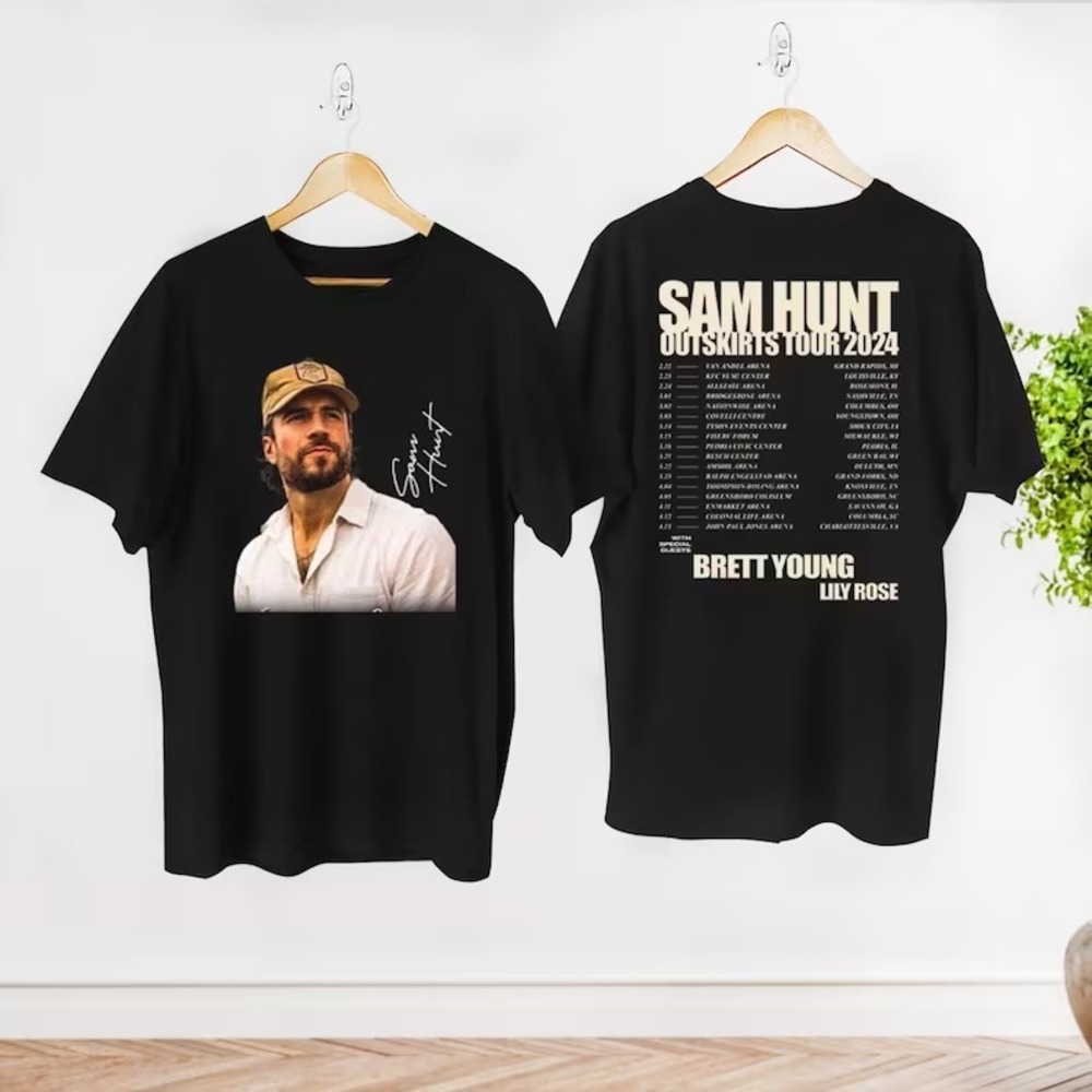 2024 Sam Hunt Outskirts Tour T-Shirt, Sam Hunt 2024 Concert  2 Sided T-Shirt